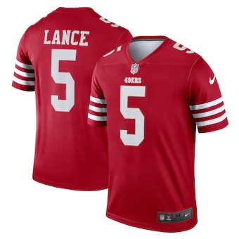 mens nike trey lance scarlet san francisco 49ers legend jer